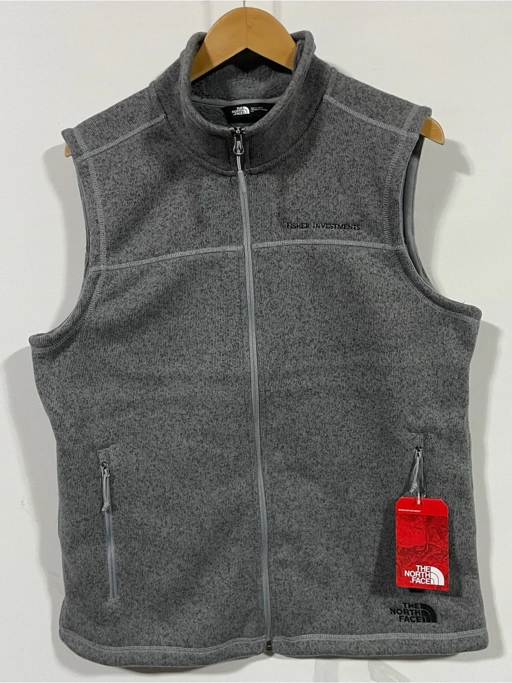 The North Face Gray Fleece Vest with Fisher Investments Embroidery